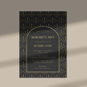 Art Deco Fireworks Guld Boho Ram Bachelorette Inbjudningar