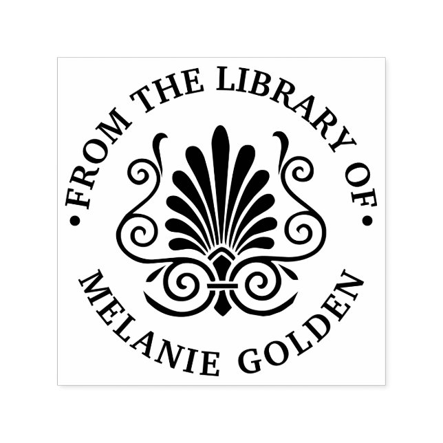 Art Deco Fjäderarabesk Från Namns bibliotek Självfärgande Stämpel (Design)
