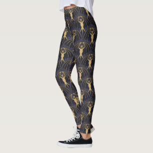 Art Deco Fladdermus Mönster Leggings
