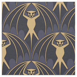 Art Deco Fladdermus Mönster Tyg