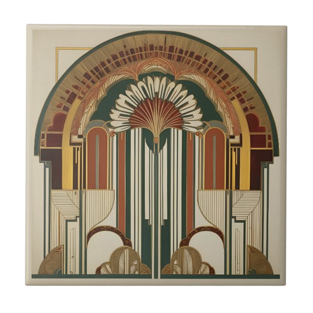 Art Deco Fläkt Ceramic Tile Kakelplatta (Framsidan)