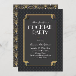 Art Deco Fläkt Cocktail Party 2 Inbjudningar