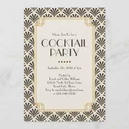Art Deco Fläkt Cocktail Party 3 Inbjudningar
