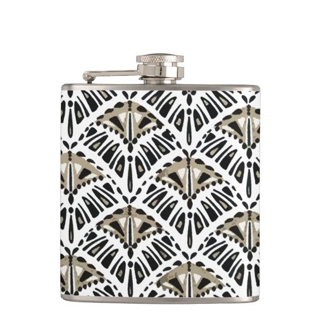 Art Deco Fläkt Design Flask Fickplunta (Framsidan)