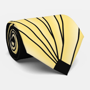 Art Deco Fläkt Design Gult Neck Tie Slips