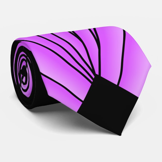 Art Deco Fläkt Design Lila Neck Tie Slips (Rullad)