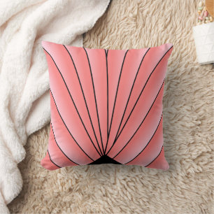 Art Deco Fläkt Design Rosa Dekorativ kudde