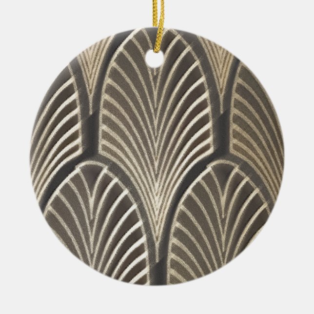 Art Deco-fläkt Julgransprydnad Keramik (Framsidan)
