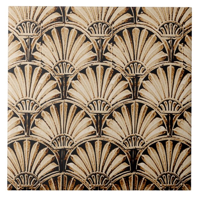 ART DECO FLÄKT KAKELPLATTA (Framsidan)