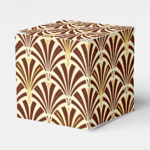 Art Deco fläkt mönster - choklad på grädde Presentaskar