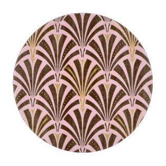 Art Deco fläkt mönster - choklad på rosa