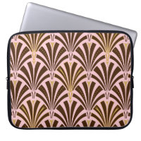 Art Deco fläkt mönster - choklad på rosa