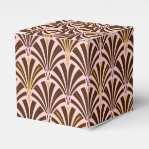 Art Deco fläkt mönster - choklad på rosa Presentaskar