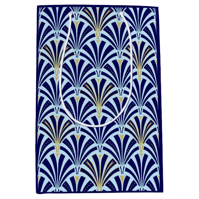 Art Deco fläkt mönster - kobolt och himlar blå (Framsidan)