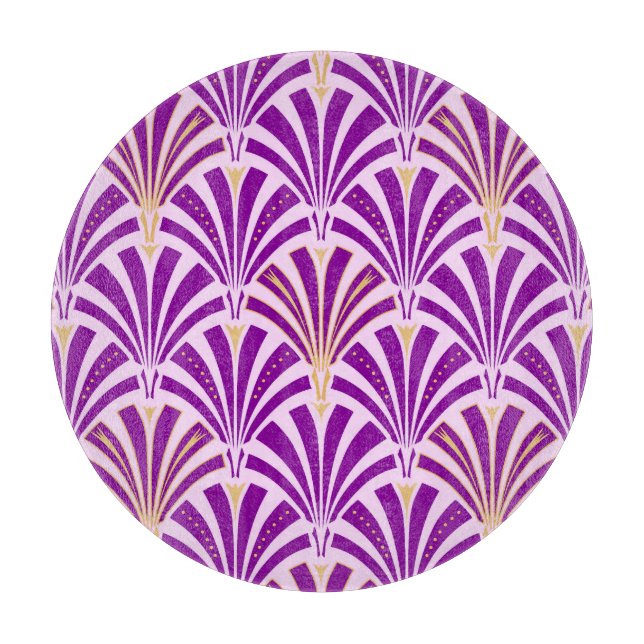 Art Deco fläkt mönster - lila och orkidé (Framsidan)
