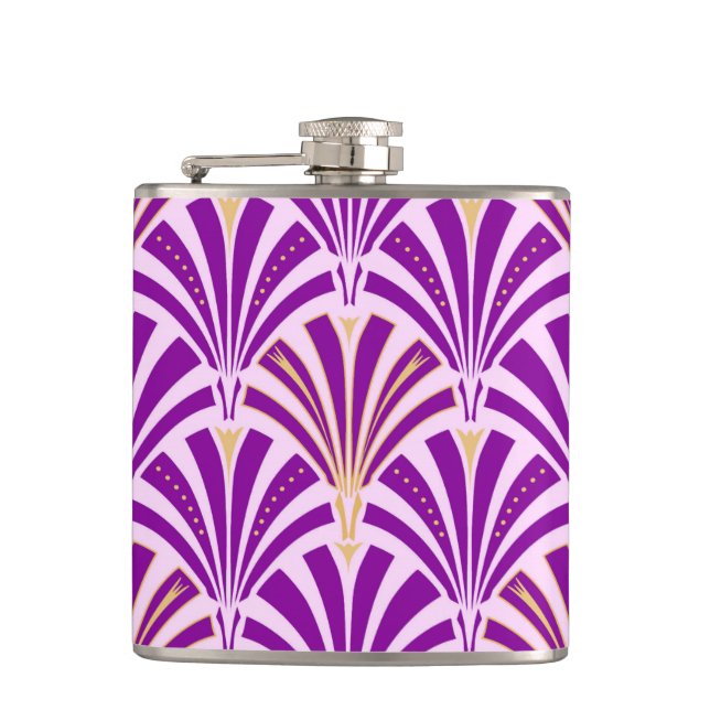 Art Deco fläkt mönster - lila och orkidé Fickplunta (Framsidan)