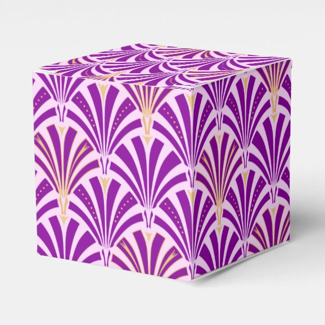 Art Deco fläkt mönster - lila och orkidé Presentaskar (Framsidan Sidan)