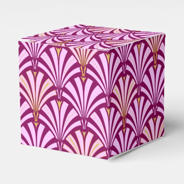Art Deco fläkt mönster - orkidé och lila Presentaskar (Framsidan Sidan)