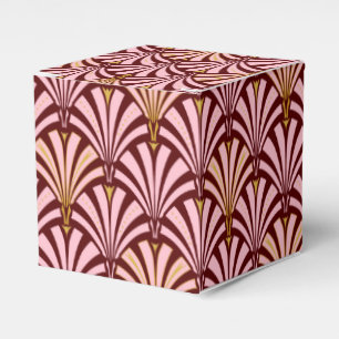 Art Deco fläkt mönster - rosa och burgundi Presentaskar