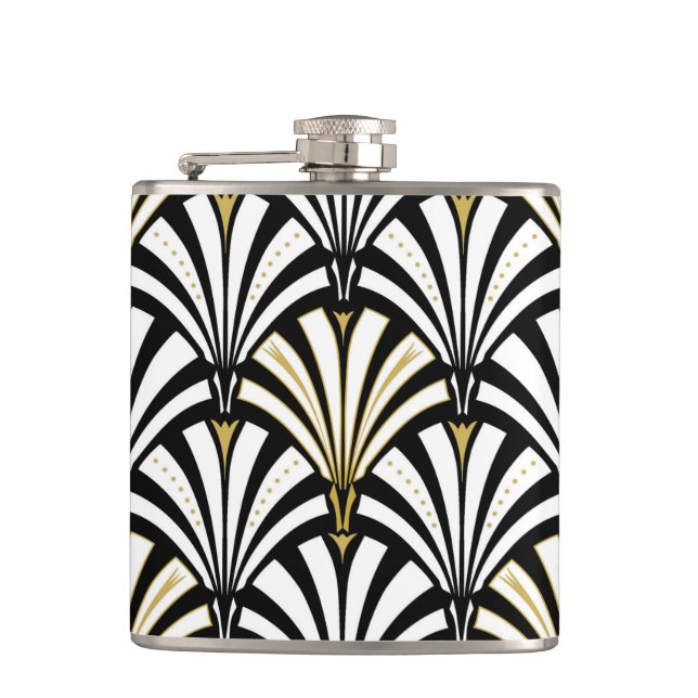 Art Deco fläkt mönster - svartvitt Fickplunta (Framsidan)