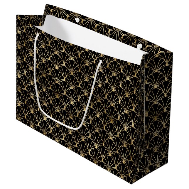 Art Deco Fläkt Oval Geometrisk Mönsterdesign (Framsidan Vinklad)