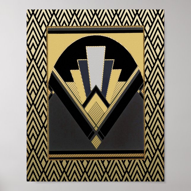 Art Deco Fläkt Poster. Poster (Framsidan)