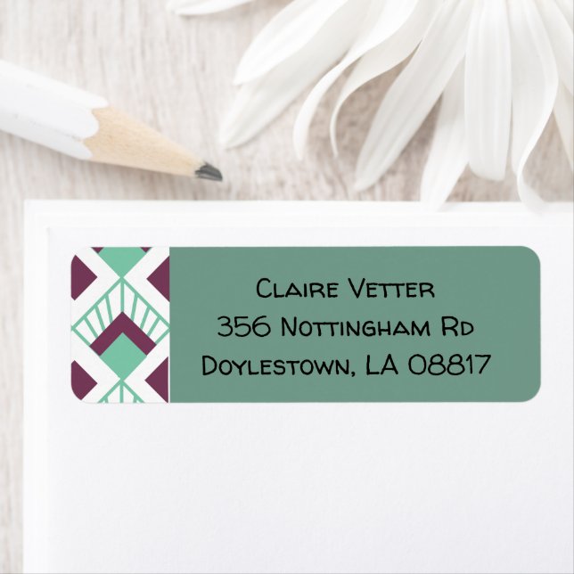 Art Deco Fläkt Returadress Etikett (Insitu)