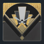 Art Deco Fläkt Stil (Guld) Fyrkantig Klocka<br><div class="desc">Jag använder en design som jag redan har på artiklar i min butik för en väggklocka. Denna Ikoniska fläkt stil är mycket konst deco och den här väggklockan skulle verkligen stå på en ren vägg. (se Bild). Detta skulle till och med kunna ges som en gåva till Art Deco älskare...</div>
