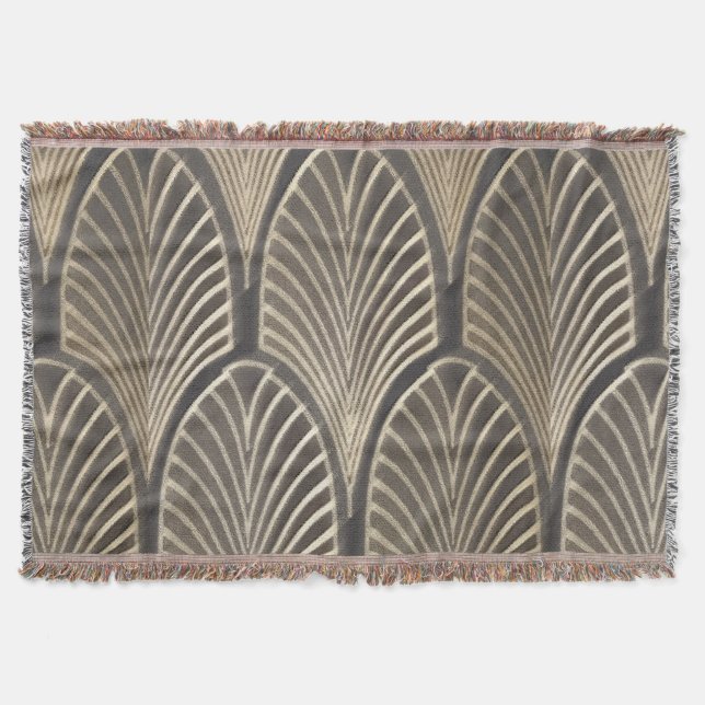 Art Deco Fläktfilt Kastfilt Filt (Framsidan)