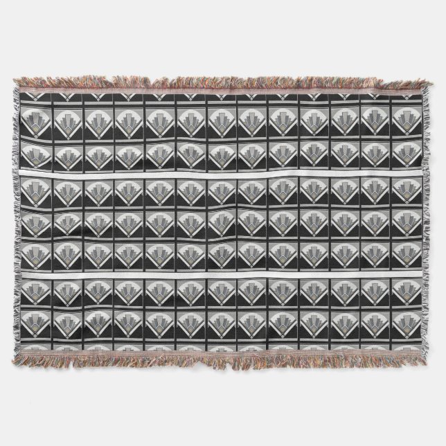 Art Deco Fläktfilt Kastfilt Mysfilt (Framsidan)