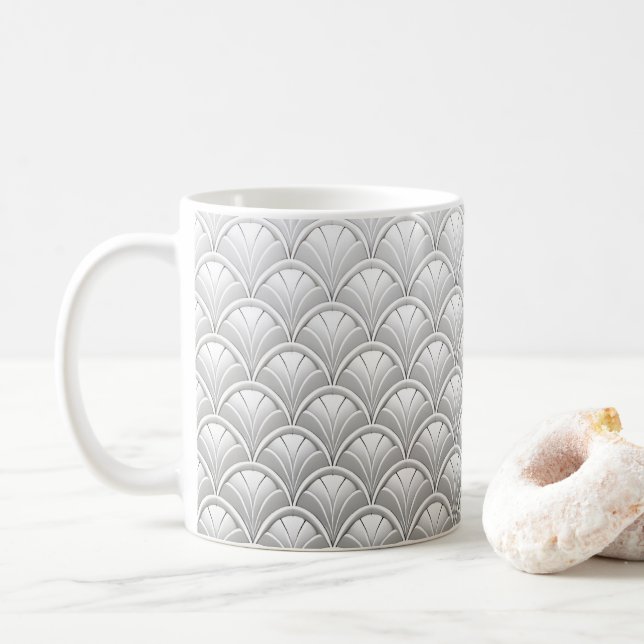 Art Deco Fläktmönster Kaffemugg (Med munk)