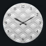 Art Deco fläktsmönster Stor Klocka<br><div class="desc">Art Deco fläktbladsmönster</div>