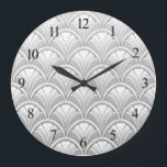 Art Deco fläktsmönster Stor Klocka<br><div class="desc">Art Deco fläktbladsmönster</div>