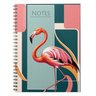 Art Deco Flamingo Anteckningsbok