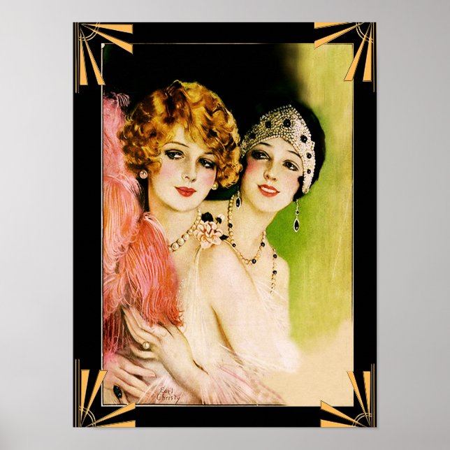 Art Deco Flapper dam Poster. Poster (Framsidan)