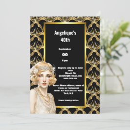 Art deco Flapper-flickorna 1920: 20:e invigningsti Inbjudningar