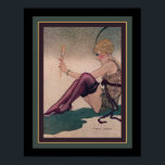 Art Deco Flapper från 1920 med Spegel Poster<br><div class="desc">Öga-catch, 1920, Art Deco Print av Fabius Lorenzi. 11x14 här. Finns i andra storlekar.</div>