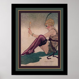 Art Deco Flapper från 1920 med Spegel Poster