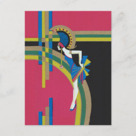 Art Deco Flapper-vykort Vykort