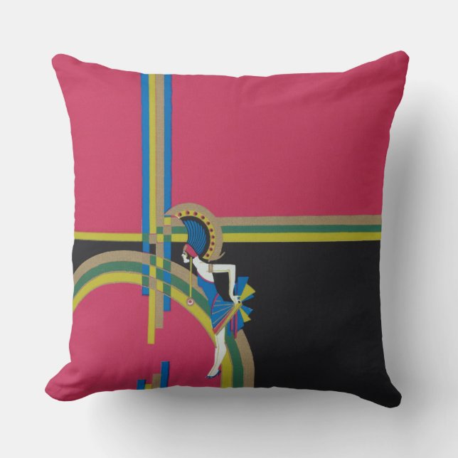 Art Deco Flapperkudde Kudde (Framsida)