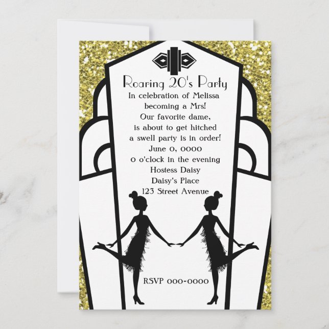 Art Deco Flappers Inbjudningar (Framsida)
