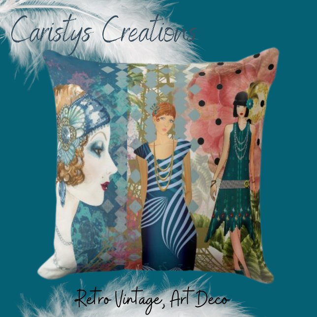 Art Deco Flappers  Kudde (Skapare uppladdad)