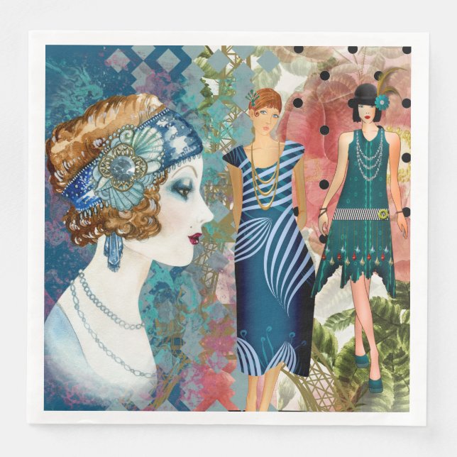 Art Deco Flappers Pappersservett (Framsida)
