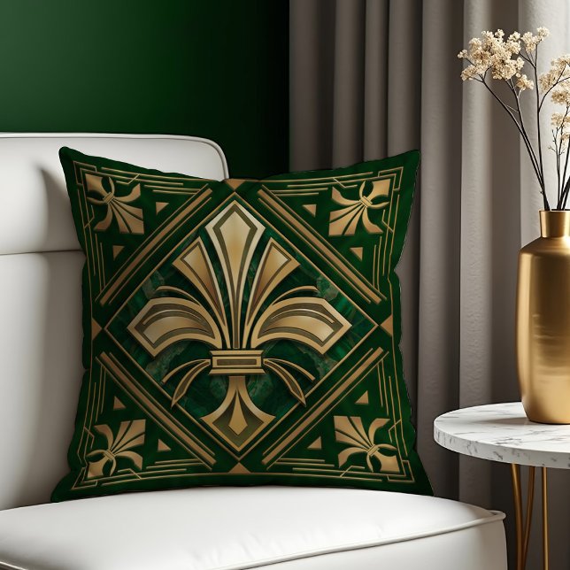 Art Deco Fleur-de-lis Kudde (Skapare uppladdad)
