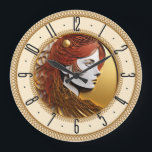 Art Deco-flicka Stor Klocka<br><div class="desc">Underbar klockdesign. Du kommer att kärlek det som andra. Du kan fritt använda den här designen för andra produkter som du gillar eller anpassa och lägga till texten. Följ mig för mer. Tack. Ha en trevlig dag.</div>