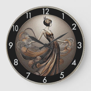 Art Deco-flicka Stor Klocka