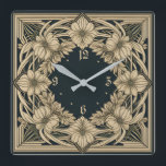 Art Deco Flower Fyrkantig Klocka<br><div class="desc">Underbar klockdesign. Du kommer att kärlek det som andra. Du kan fritt använda den här designen för andra produkter som du gillar eller anpassa och lägga till texten. Följ mig för mer. Tack. Ha en trevlig dag.</div>