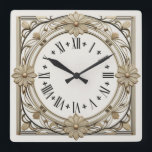 Art Deco Flower Fyrkantig Klocka<br><div class="desc">Underbar klockdesign. Du kommer att kärlek det som andra. Du kan fritt använda den här designen för andra produkter som du gillar eller anpassa och lägga till texten. Följ mig för mer. Tack. Ha en trevlig dag.</div>