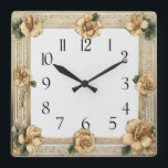 Art Deco Flower Fyrkantig Klocka<br><div class="desc">Underbar klockdesign. Du kommer att kärlek det som andra. Du kan fritt använda den här designen för andra produkter som du gillar eller anpassa och lägga till texten. Följ mig för mer. Tack. Ha en trevlig dag.</div>
