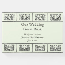 Art Deco Flower Gräns Bröllop med bibelverser Gästböcker